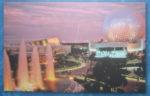 A flipped picture of Universe of Energy and Spaceship Earth in the Epcot Timeline mural
