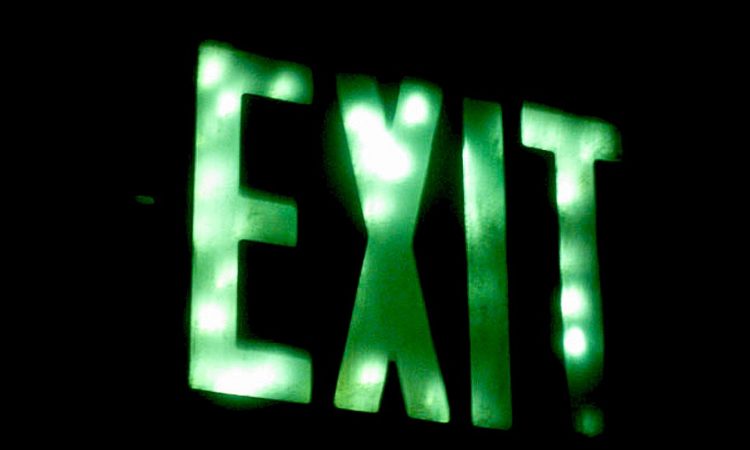 Fireflies in the It's Tough to Be A Bug exit sign