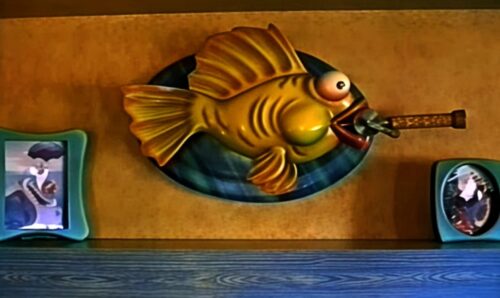 Mickey's prize catch fish hanging on the wall in Mickey's House in Mickey's Toontown Fair