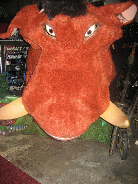 Pumbaa puppet from the Legend of the Lion King at Magic Kingdom