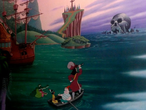 Loading area mural from Disneyland's Peter Pan's Flight