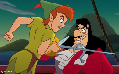 Peter Pan duels Captain Hook