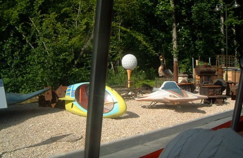 Horizons vehicles in Backlot Tour Boneyard at Disney's Hollywood Studios