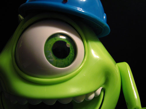 Mike Wazowski showcases the famous Pixar Eyes look