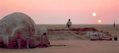 Tatooine binary sunset from Star Wars