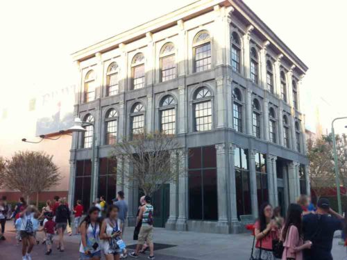 A terrifically boring office facade on the backside of Pixar Place at Disney's Hollywood Studios