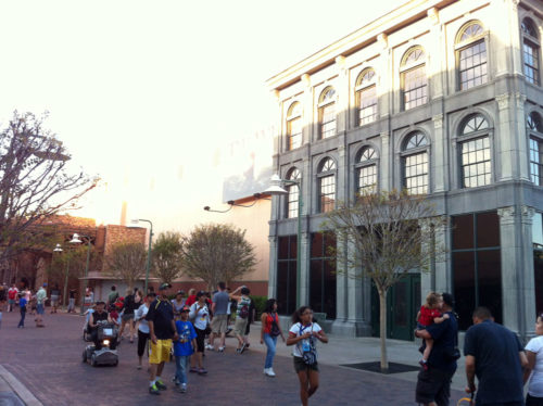 Pixar Place has a boring office facade at the end of the street.