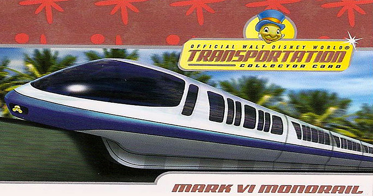 Walt Disney World Transportation Collector Card Monorail