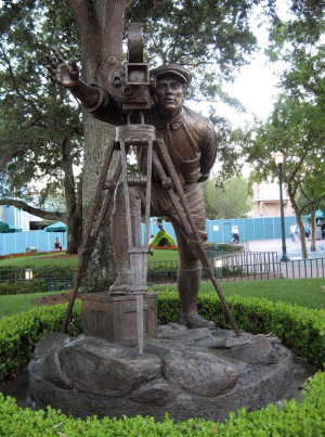 Statue of a movie director at the end of Hollywood Boulevard at Disney's Hollywood Studios