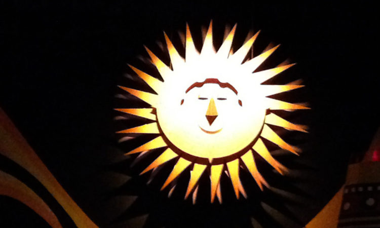 Low Tech special effects sun in it's a small world