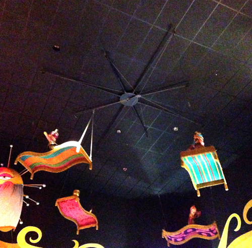 Low tech special effects create magic carpets in it's a small world