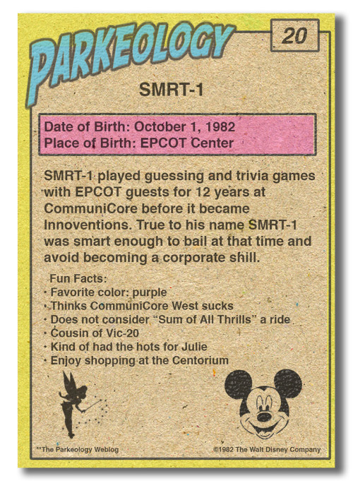 Parkeology vintage theme park trading cards SMRT-1