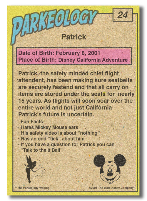 Parkeology vintage theme park trading cards Patrick