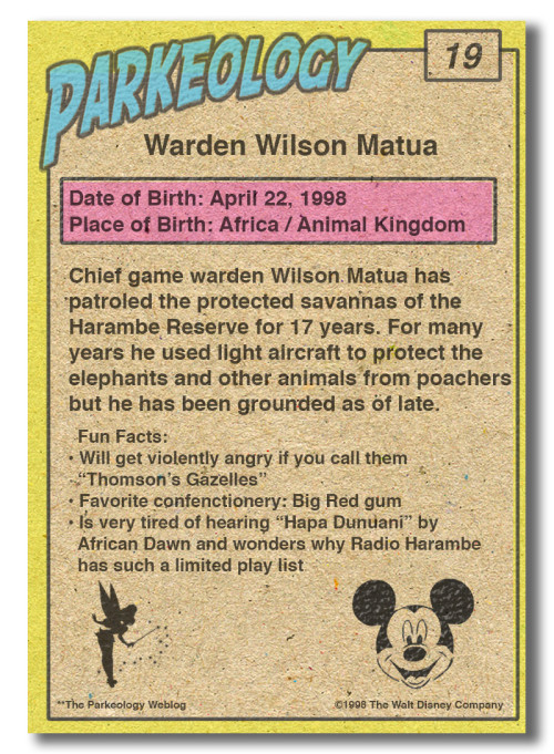 50 Greatest Park Characters-Warden-Wilson-Matua-Back
