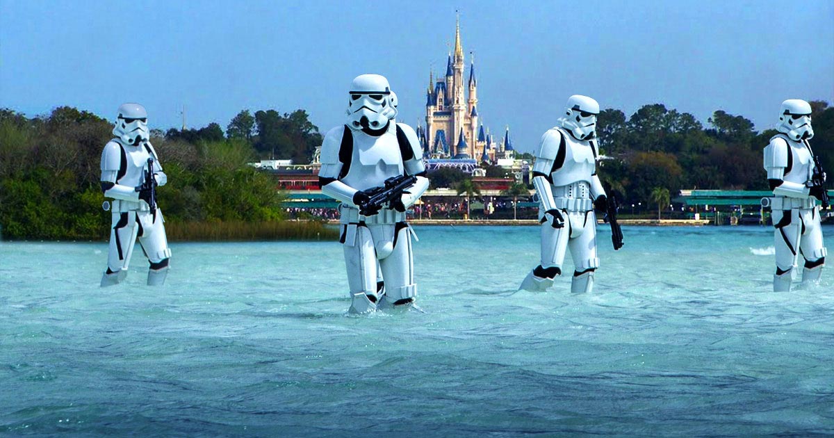 Rogue One Stormtroopers on the Magic Kingdom Beach