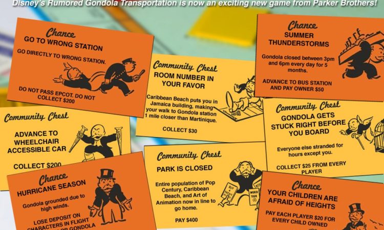 The Walt Disney World Gondola System Imagined as Monopoly Game