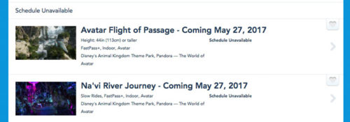 Pandora Rides Schedule