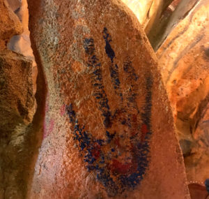 Avatar handprint on Flight of Passage cave