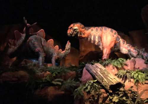 Stegosaurs vs. the T-Rex at Ellen's Energy Adventure