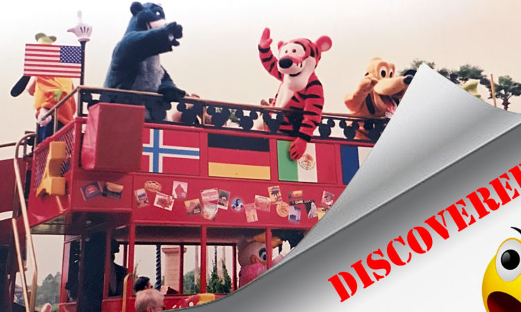 The Epcot Characters on Holiday double-decker bus has been rediscovered