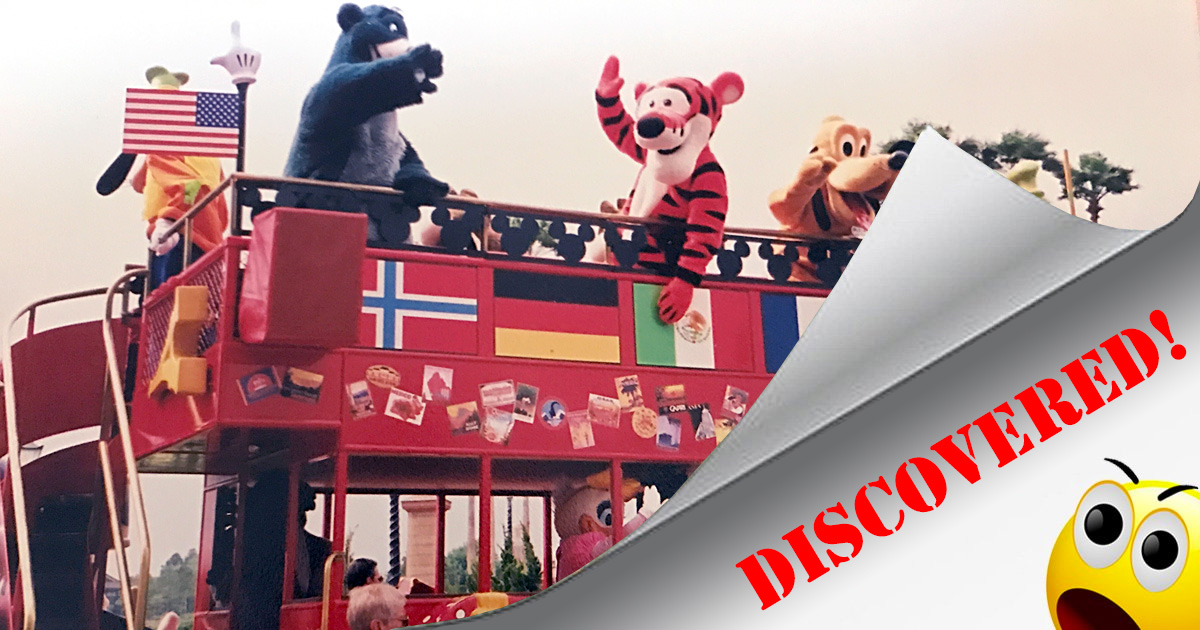 The Epcot Characters on Holiday double-decker bus has been rediscovered