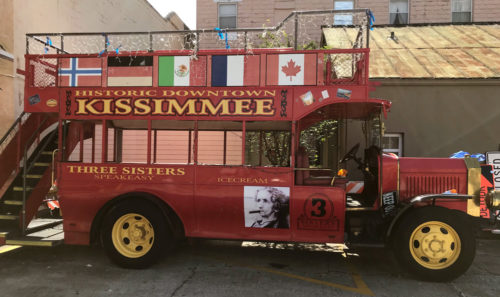 Epcot double-decker bus now used in Historic Downtown Kissimmee