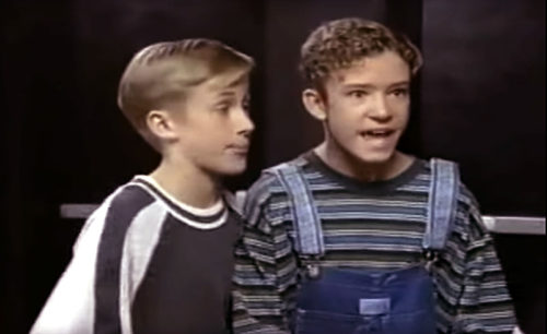 Ryan Gosling and Justin Timberlake in the New Mickey Mouse Club