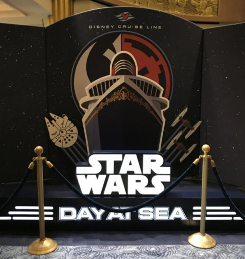 Star Wars Day at Sea display in the Disney Fantasy atrium