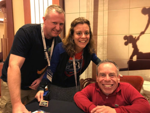 Warwick Davis poses for pictures during an autograph session at Star Wars Day at Sea