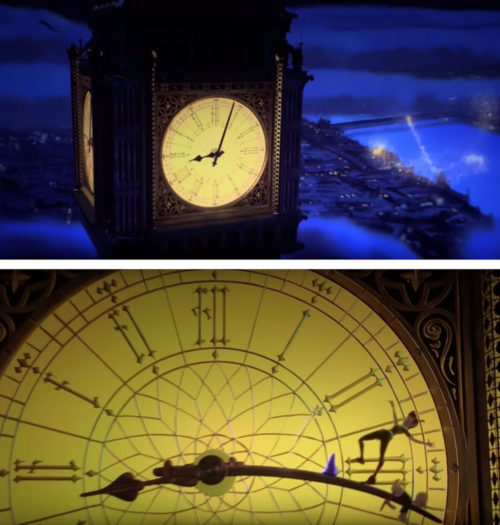 Peter Pan scene from MIckey's Philharmagic showing Big Ben