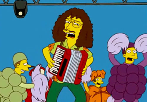 Weird Al Yankovic plays accordion on the Simpsons