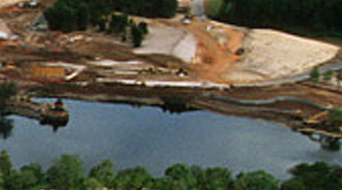 Animal Kingdom's water temple in relation to Kali River Rapids