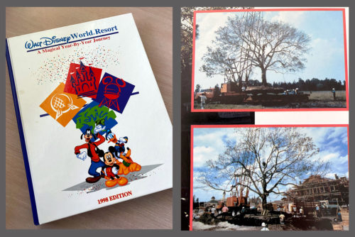 Walt Disney World Resort: A Magical Year-by-Year Journey from 1998 shows the Liberty Tree in transit.