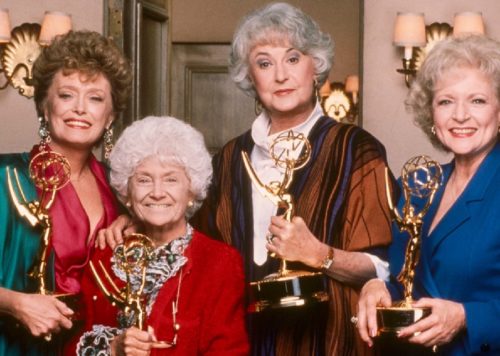 Golden Girls holding their Emmys