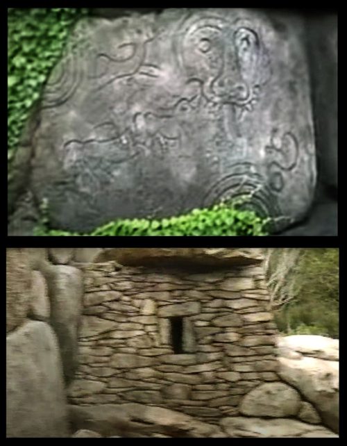 Beastly Kingdom troll bridge showing petroglyphs and troll hut