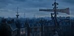 Mary Poppins Weathervane Hidden in Runaway Railway Mary Poppins weathervane above London
