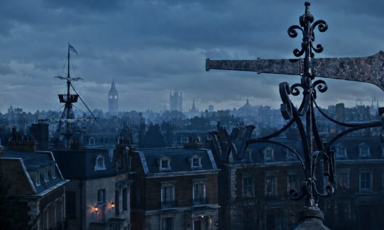 Mary Poppins weathervane above London