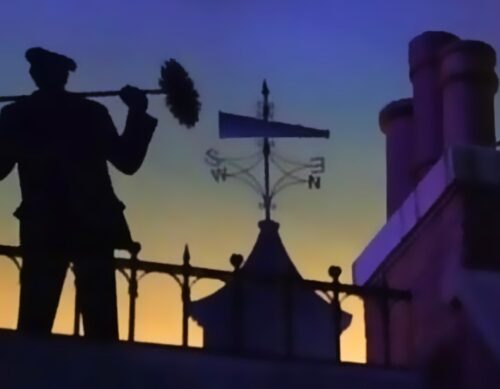 Mary Poppins weather vane seen from Great Movie Ride