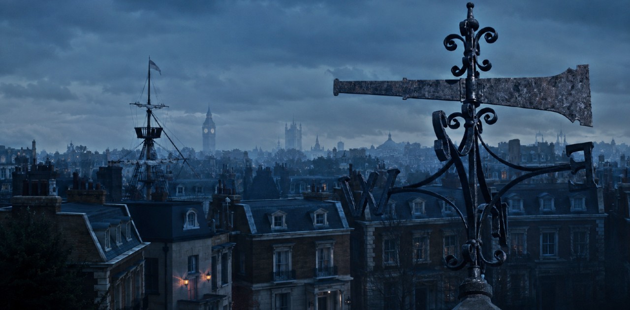 Mary Poppins weathervane above London