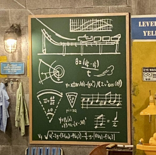 Muppet chalkboard at Rock 'n' Roller Coaster Starring the Muppets