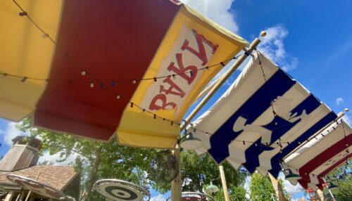 Barnstormer starring the Great Goofini shade structure spelling Barn