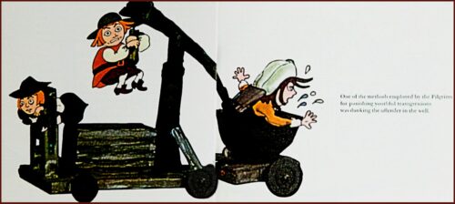 America on Parade float showing witch ducking