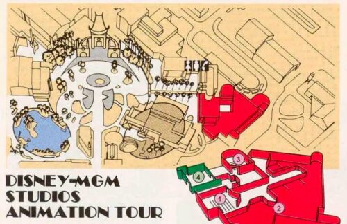 Echo Lake forms one ear of a large Hidden Mickey, as seen on the map of Disney MGM Studios