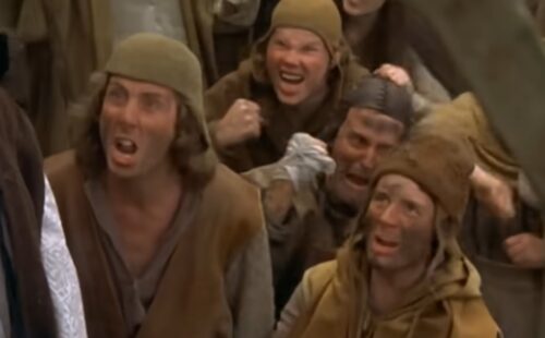 The witch scene from Monty Python and the Holy Grail
